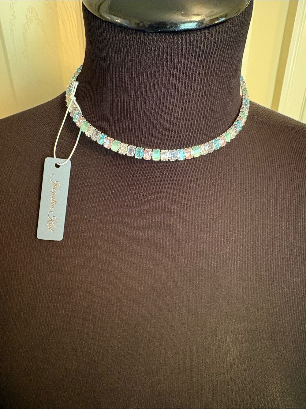 Iridescent Crystal Tennis Choker Necklace by Jacqueline Kent